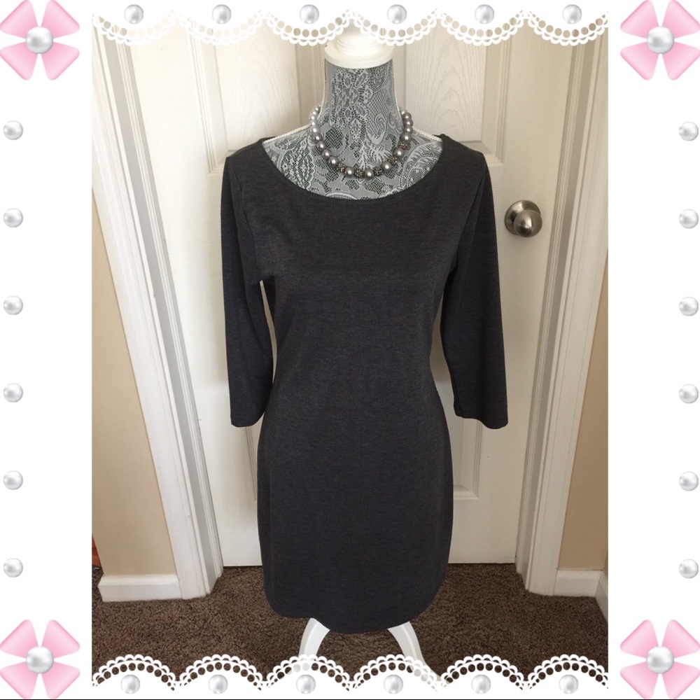 🌸Classic & Simple Charcoal Grey Dress
